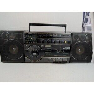 GE 3-7945A Boombox AM/FM Stereo Cassette CD 5 Band Equalizer Ghetto Blaster